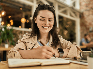 Estudiante tomando un curso